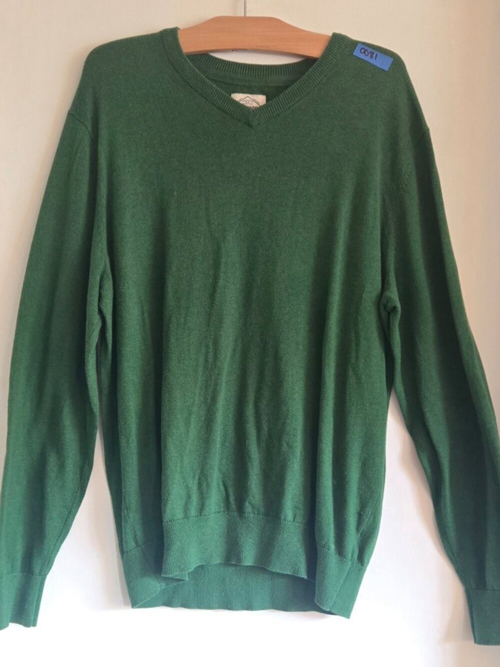 Mens Green V Neck Sweater